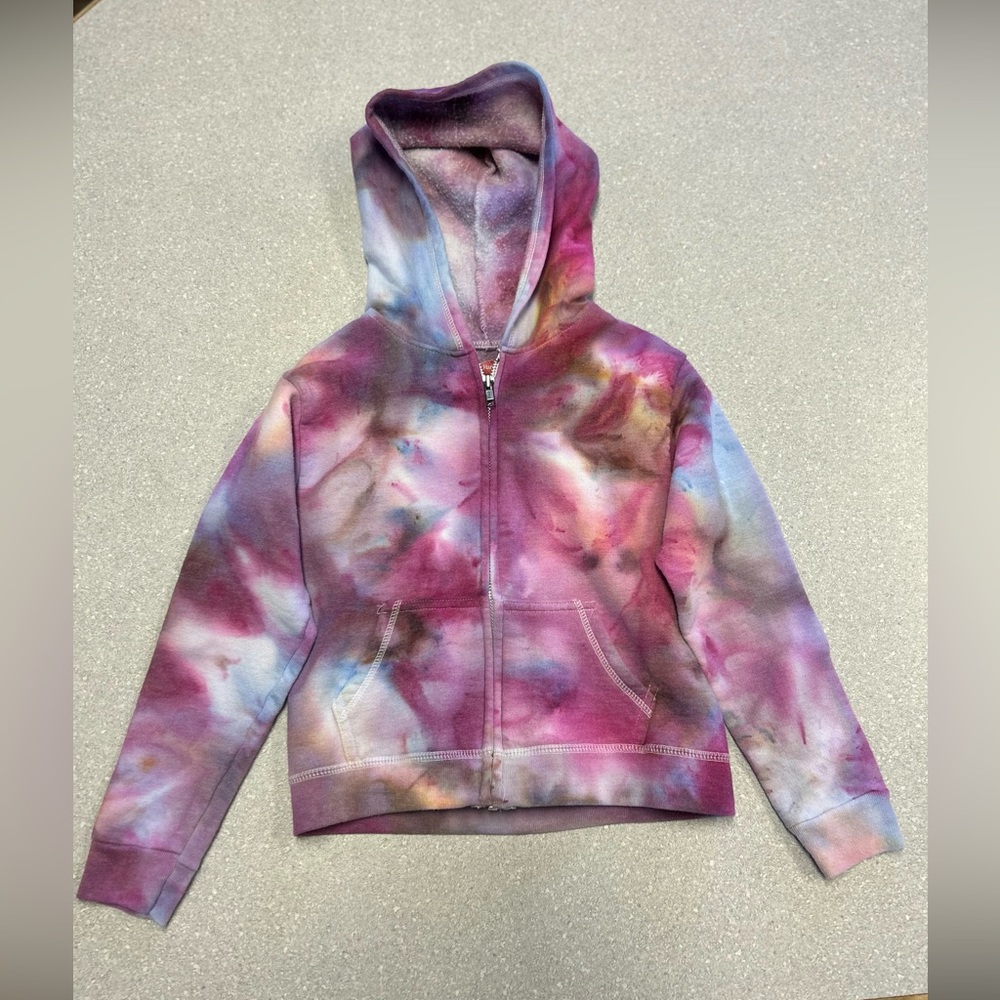 Hanes zip up small child’s tie dye sweater
